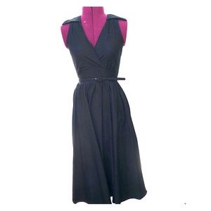Retro 50s V-Neck Midi Dress